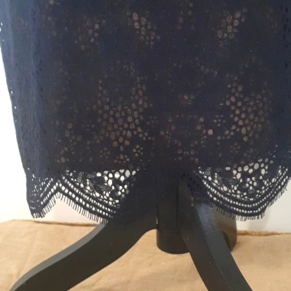 NEW BCBG MAXAZRIA 'NAHARA' Black Leather Look Lace Dress Size 8 approx S… - Picture 6 of 13